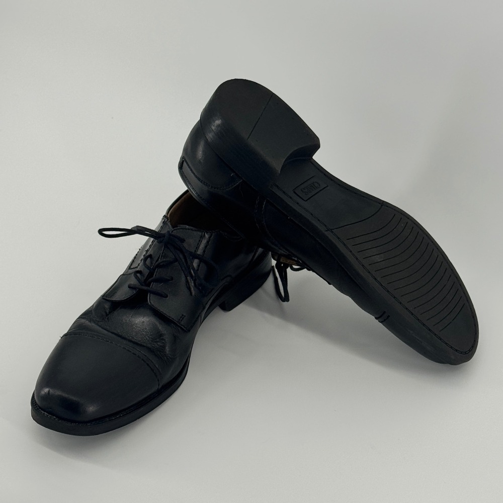 Chaps Mens 12W Black Leather Cap Toe Oxford Dress Shoes Wide Width Professional - Picture 8 of 9